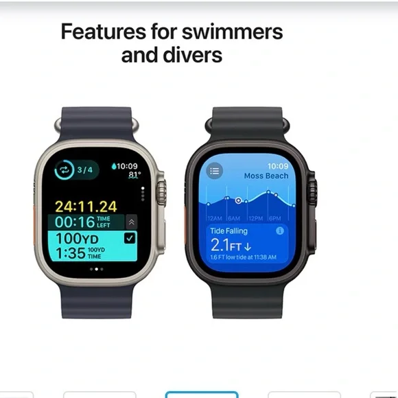 Apple Watch Ultra 2(GPS + Cellular, 49MM) - Black case Black Ocean Band Renewed - Picture 7 of 11